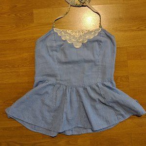 Free People Pin Stripe Halter Top